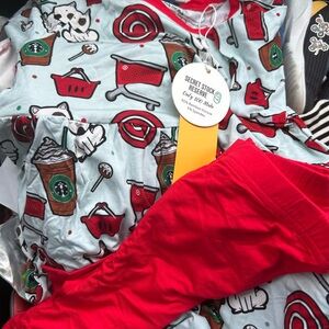 BAMBOO Kids Pajama Set - Red and White